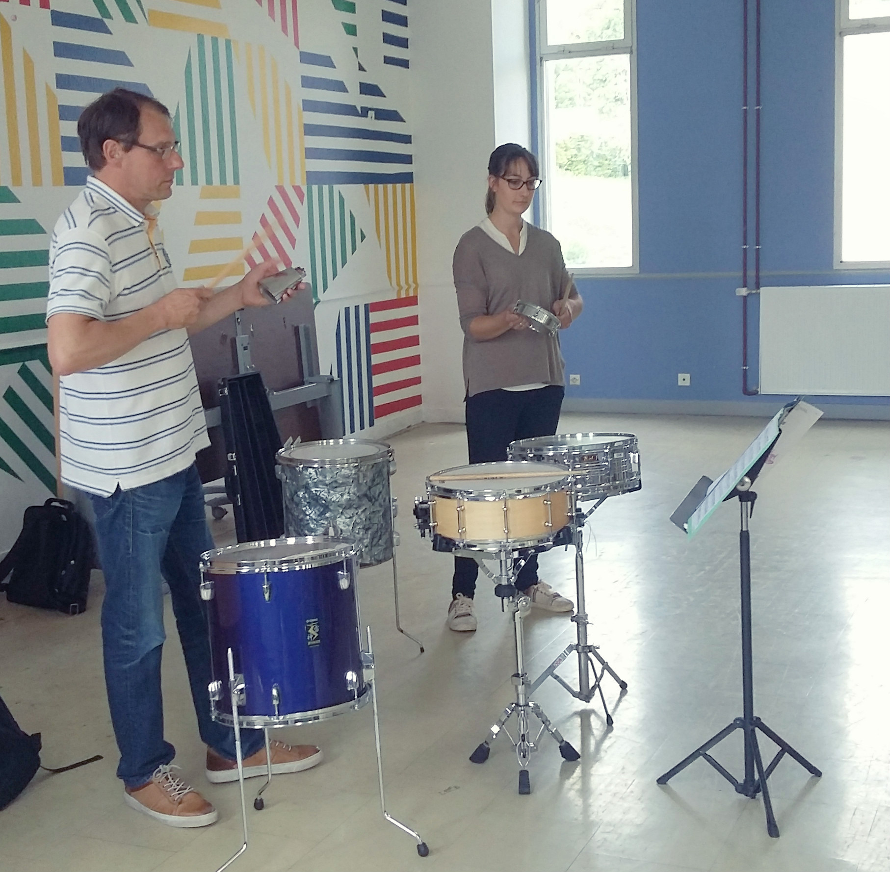 Didier Ferrière et Sophie Thévenard, percussionnistes de l'ODB