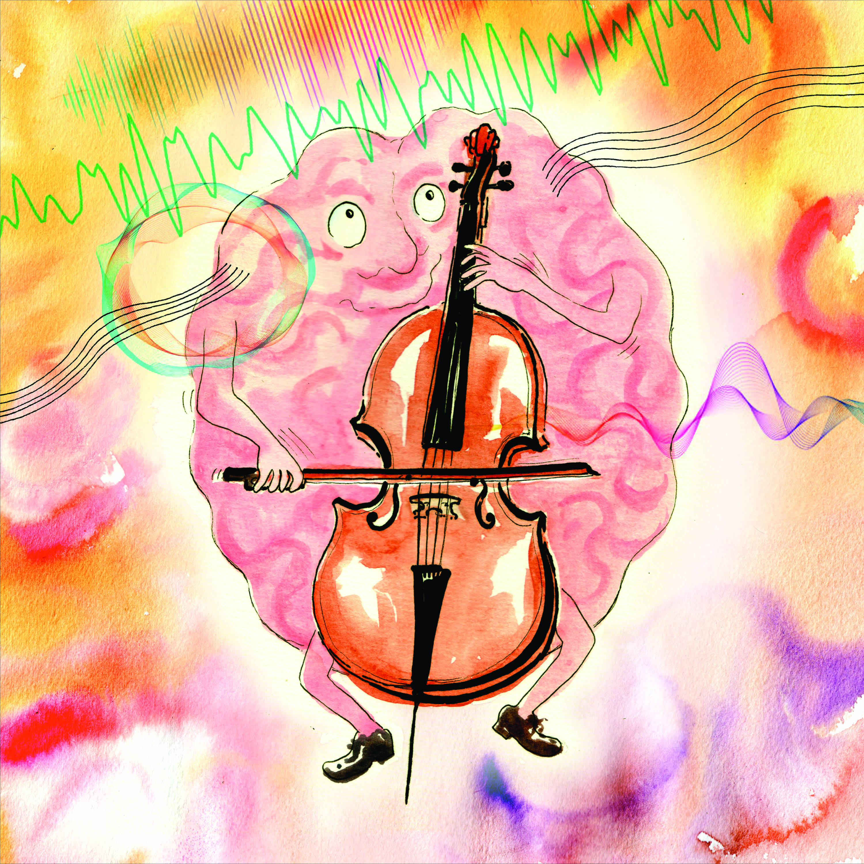 Trio pour cerveau & cordes © Emmanuelle Ayrton Illustration