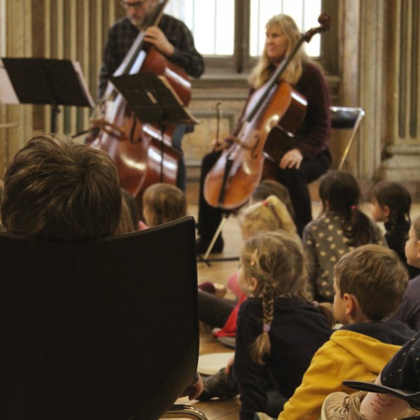 Quintette avec contrebasse, séances scolaires - crédit Louise Potot
