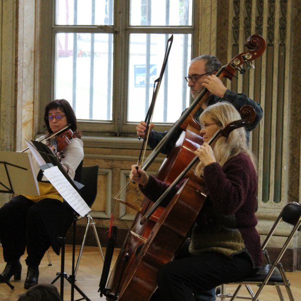 Quintette avec contrebasse, séances scolaires - crédit Louise Potot